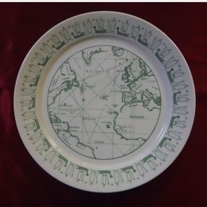 Porsgrund Norway Drawing of an Ancient Map over the Atlantic Ocean Schraembl